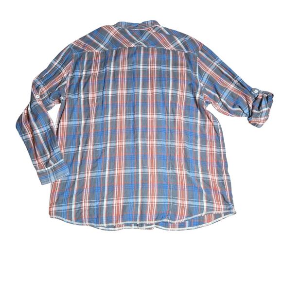 True Grit Multi Plaid 100% Cotton Flannel Long Sleeve Button Up Shirt Size 3XLT - Picture 7 of 10